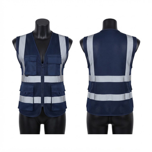 Veste de travail en maille bleu marine de qualité supérieure Blackhardson, 120 GSM, polyester respirant, panneaux réfléchissants ignifuges - Product Image 1