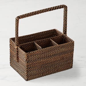 Cesta de almacenamiento de cubiertos de ratán natural, organizador de cubiertos hecho a mano, la mejor opción para guardar cubiertos. - Product Image 5