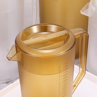 Carafe à eau transparente dorée de grande capacité (3500-2400 ml) pour jus de citron, pichet à boissons en plastique avec poignée pour eau froide
