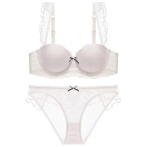 Removeable Pad Two Piece Sports Women Underwear Set Ladies Cotton Women's Sport Bra and Panties Underwear 100% Cotton