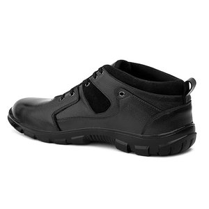 Zapatos de Seguridad con Puntera de Acero para Hombre, de Cuero Negro, con Cordones, Suela de Goma, Entresuela de EVA, Forro de Malla Transpirable e Impermeable, para Todas las Temporadas - Product Image 4