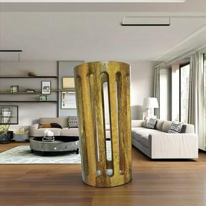 Abat-jour cylindrique en bois massif fait à la main, couvercle de lampe de table décoratif, éclairage rustique, pour la maison, la chambre à coucher, ampoule LED, mariage - Product Image 2