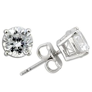 Orecchini in Argento Sterling 925 Placcato Rodio con Moissanite e Zirconi Cubici di Grado AAA - Product Image 1