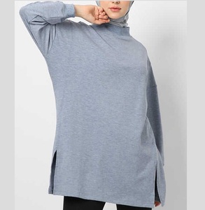 Best Selling Top Quality Mock Neck Blouse Modest T-Shirts Muslim Islamic Outerwear Modest Tees Shirts Breathable Activewear - Product Image 2