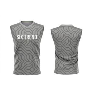 Camiseta sin Mangas Deportiva para Hombre, Cuello Redondo, Estampado Digital, Transpirable, de Secado Rápido, Ecológica, de Poliéster/Algodón, Marca Six Trend - Product Image 2