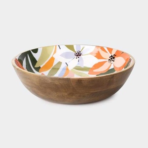 Tazones de Madera Hechos a Mano, Clásicos, Ligeros, Duraderos y Ecológicos con Diseño de Estampado Floral para Servir Comida en Casa y para Regalos - Product Image 1