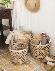 Panier en bambou artisanal pour salle de bain, chambre, décoration intérieure, jardin, panier de rangement naturel tissé à la main, organisateur, vente en gros - Product Image 6