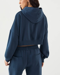 Conjunto Deportivo de 2 Piezas para Mujer, Estilo Modesto, Color Sólido, Forro Polar Cálido, Antibacterial, Manga Larga, para Entrenamiento Físico - Product Image 3