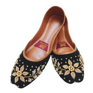 Nouveautés : Chaussures Khussa indiennes pakistanaises personnalisées, couleurs et tailles variées, pour femmes, plates, antidérapantes et confortables. - Product Image 1