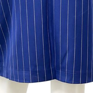 Women Royal Blue Pinstripe <b>Skirt</b> High Waist Tailored Straight Midi <b>Skirt</b> Elegant <b>Office</b> Business Casual Fashion Bottom Custom - Product Image 4