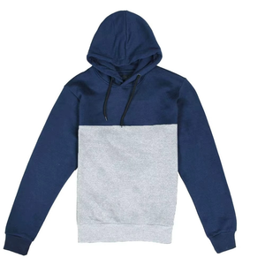 Sudadera con Capucha Básica de Algodón Mezclado, Personalizada, de Dos Tonos, con Bloques de Color, para Hombre, Gris, con Contraste, Fabricante Mayorista OEM ODM - Product Image 4