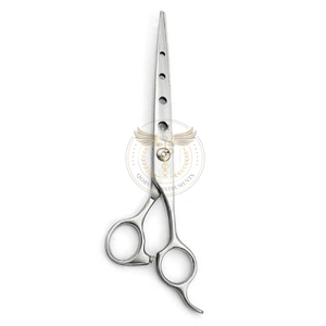 High Quality Luxury Stainless Steel Grooming Scissors with Titanium-Coated <b>Blades</b> and Holes for Better Handling - Product Image 2