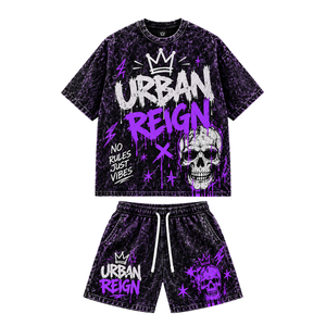 Men's Black Other Material Customizable <b>T</b>-<b>Shirt</b> Shorts Set Silk Screen Printed <b>Graffiti</b> Character Print Streetwear Casual Two - Product Image 4