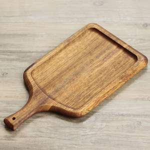 Assiette à steak et à pizza en bois écologique |   Assiette ronde en bois de qualité alimentaire - Product Image 3