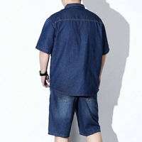 Ensembles deux pièces de haute qualité en coton délavé à l'acide (80 % coton, 20 % polyester) : sweat à capuche et short en jean pour hommes