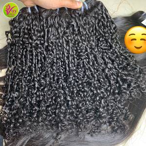 Extensions de cheveux humains ondulés naturels Remy vierges, double trame, noir naturel, pour salon - Product Image 6