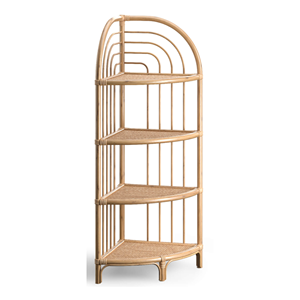 Wholesale Natural Rattan <b>Corner</b> Shelf Eco-Friendly Woven Standing Minimalist Home Office Bookcase <b>Cabinet</b> Storage Organizer Home - Product Image 2