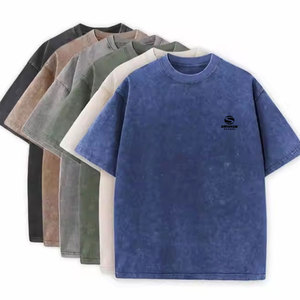 Mens <b>Acid</b> Wash Oversized T Shirt 100% Cotton 280-300 GSM Heavyweight Vintage Washed <b>Drop</b> Shoulder Streetwear Custom Logo Tee - Product Image 4