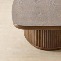 Table basse moderne en bois massif, artisanale, extensible, décorative, pour salon, avec finition brune et forme personnalisée