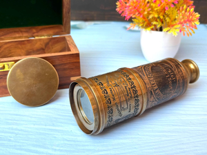 Télescope de poche en laiton antique avec boîte de rangement en bois, télescope nautique vintage, télescope marin décoratif, cadeau de collection - Product Image 2