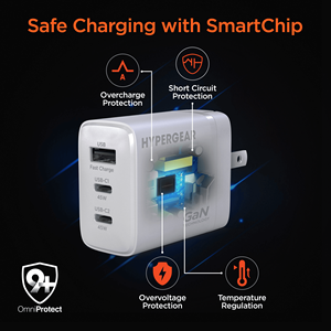 อะแดปเตอร์ชาร์จเร็ว 45W USB-C PD PPS Tri-Port GaN  ประสิทธิภาพสูง ประเภทสินค้า: อะแดปเตอร์และอุปกรณ์ชาร์จ - Product Image 6