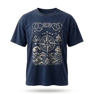 เสื้อยืดคอตตอนทรงปกติ แขนสั้น สไตล์วินเทจ พิมพ์ลายกราฟิกคุณภาพพรีเมียมสำหรับผู้ชาย ผ้า 240 กรัม พร้อมส่งจากโรงงาน - Product Image 1
