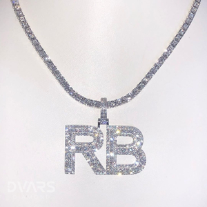 Custom Iced Out VVS Moissanite Luxury Gold Plated Personalized Hip Hop <b>Initial</b> Charm <b>Pendant</b> 925 Sterling <b>Silver</b> - Product Image 3