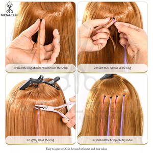 High Quality Micro Links Beads Rings Feather Crimp Plier Hair Extension <b>Tools</b> Double Rubber Handle Grip Easy Use Extension Plier - Product Image 5