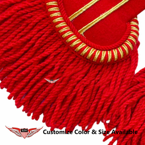 KEW Epaulette de Hombro Trenzado Bordado Rojo Dorado Vintage Ecológico Personalizable para Uniforme/Accesorio de Disfraz - Product Image 3