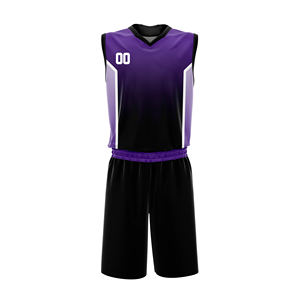 Maillot de basket-ball personnalisé avec logo et numéro de votre équipe, respirant, en mesh sublimé, pour l'été, avec short - Product Image 1