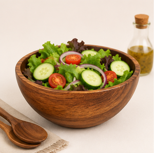 High Quality <b>Large</b> Acacia Wood Salad Serving <b>Bowl</b> Handcrafted Eco-Friendly Fruit & Soup <b>Bowl</b> for Home and Restaurant Tableware - Product Image 4