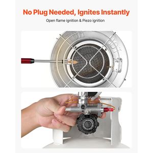 Riscaldatore Portatile a Gas Propano da 15000 BTU con Riscaldamento Rapido a Infrarossi a 180 Gradi, Modello 20-4 con Carrello - Product Image 6