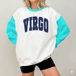 Sudadera Oversize de Cuello Redondo y Cuello Alto para Mujer, Blanca, de Manga Larga, 100% Algodón, Estilo Otoñal, Venta al por Mayor - Product Image 1