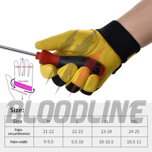 Gants de moto en cuir noir, longueur poignet, doublure en fausse fourrure, thermiques, style sportif pour l'hiver et les activités de plein air - Product Image 3