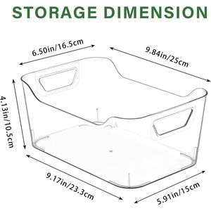 Set di 12 Contenitori di Plastica Trasparente con Maniglia, Organizzatori per Dispensa per Facile Conservazione - Product Image 3