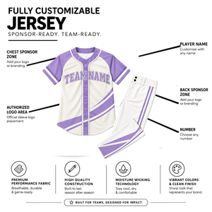 Ensemble de maillots de baseball de qualité supérieure à manches courtes 100% polyester respirant avec nom d'équipe imprimé pour adultes - Product Image 1