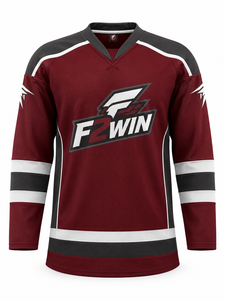 Camiseta de Hockey sobre Hielo para Hombre F2WIN, Cuello en V, Manga Larga, Malla Sublimada Transpirable, Ropa Deportiva Negra, Dorada y Blanca, Nombre del Equipo Personalizado - Product Image 4