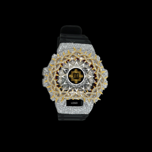 Reloj de Lujo con Bisel de Moissanita y Diamantes, Acabado Premium, para Regalo de Boda o Compromiso, para Ella o Él - Product Image 1