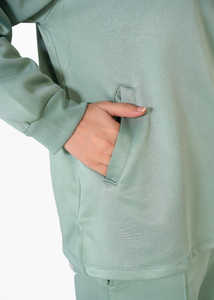 Ensemble de survêtement tendance personnalisé, léger, moderne et élégant, vert clair, simple, pour l'hiver, avec fermeture éclair, fourniture OEM - Product Image 6