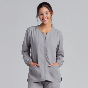 Custom High Quality Knitted <b>Scrub</b> Hospital Jacket Nursing Uniforms Stretch Medical Breathable Comfortable - Product Image 3