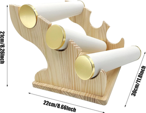Présentoir à bijoux en bois à 3 niveaux, support pour bracelets, organisateur de bijoux en bois pour montres, présentoir de comptoir pour bijouterie, décoration - Product Image 2