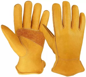 Gants de sécurité industriels personnalisés pour la construction, gants en cuir rembourrés haute performance pour le secteur pétrolier, doublure en coton, fonction tactile - Product Image 1