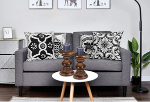 Juego de 2 Portavelas de Madera Rústica, Hechos a Mano, de Madera Natural, para Decoración de Mesa y Chimenea del Hogar - Product Image 6