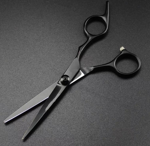 Ciseaux de coiffure professionnels en acier japonais noir à vis, pour coupe et effilage des cheveux, pour barbier et coiffeur - Product Image 4