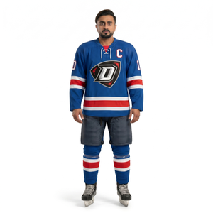 Custom Heavyweight Polyester Ice Hockey Jersey <b>Lace</b>-up V-Neck Long Sleeve Team Uniforms for Men Custom Logo OEM Manufacturer - Product Image 1