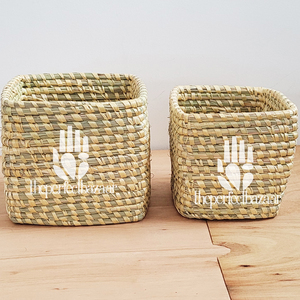 Jardinera cuadrada de hierba Munj natural, personalizable en capacidad y peso, para jardín, hogar y uso en múltiples superficies. - Product Image 2