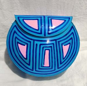 Solid Metal Blue Color Painted Dangling Hand <b>Bags</b> Chain <b>Bags</b> For Women <b>Party</b> And Wedding Ceremony Wholesale Handcrafted Purse - Product Image 1