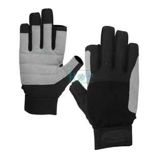 Half Finger Sailing <b>Gloves</b> with Anti Slip Grip Reinforced Palm Protection Quick Dry Breathable Mesh Adjustable Wrist Strap - Product Image 1