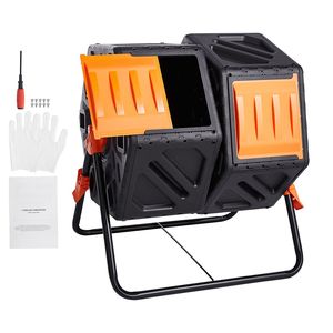 Composter a Doppia Camera da 37 Galloni con Aeratore ad Alto Volume, 2 Porte Scorrevoli in Acciaio e Contenitore per Compost Senza BPA - Product Image 3