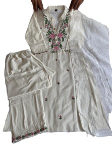 Salwar Kameez en coton Khadi de créateurs indiens et pakistanais, pour l'hiver et l'été, dernière collection exclusive, qualité supérieure, vêtements ethniques élégants pour femmes - Product Image 6